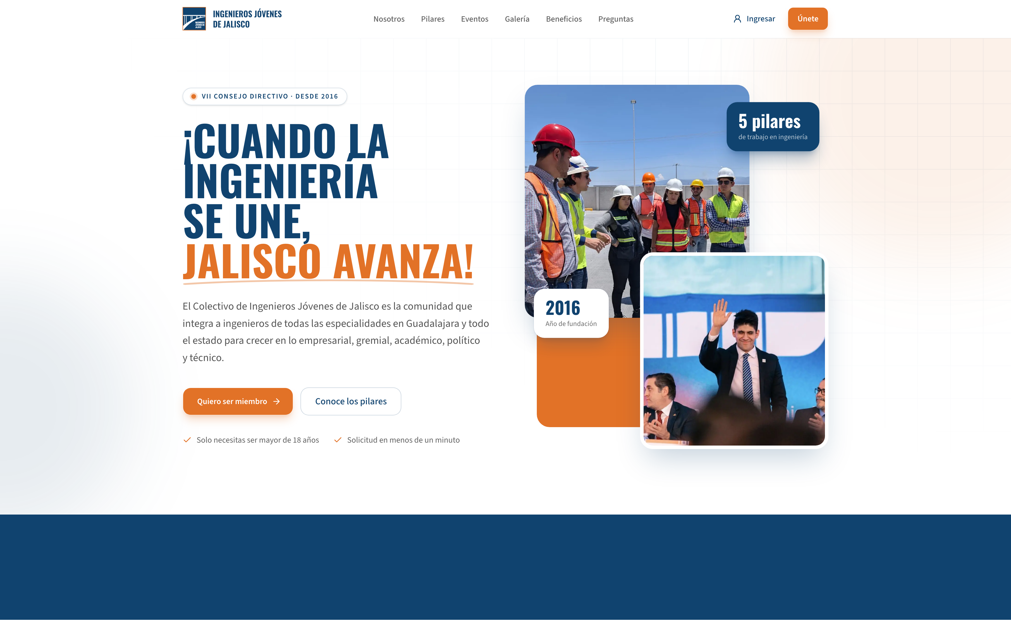 Ingenieros Jóvenes de Jalisco - Sitio y afiliación en línea