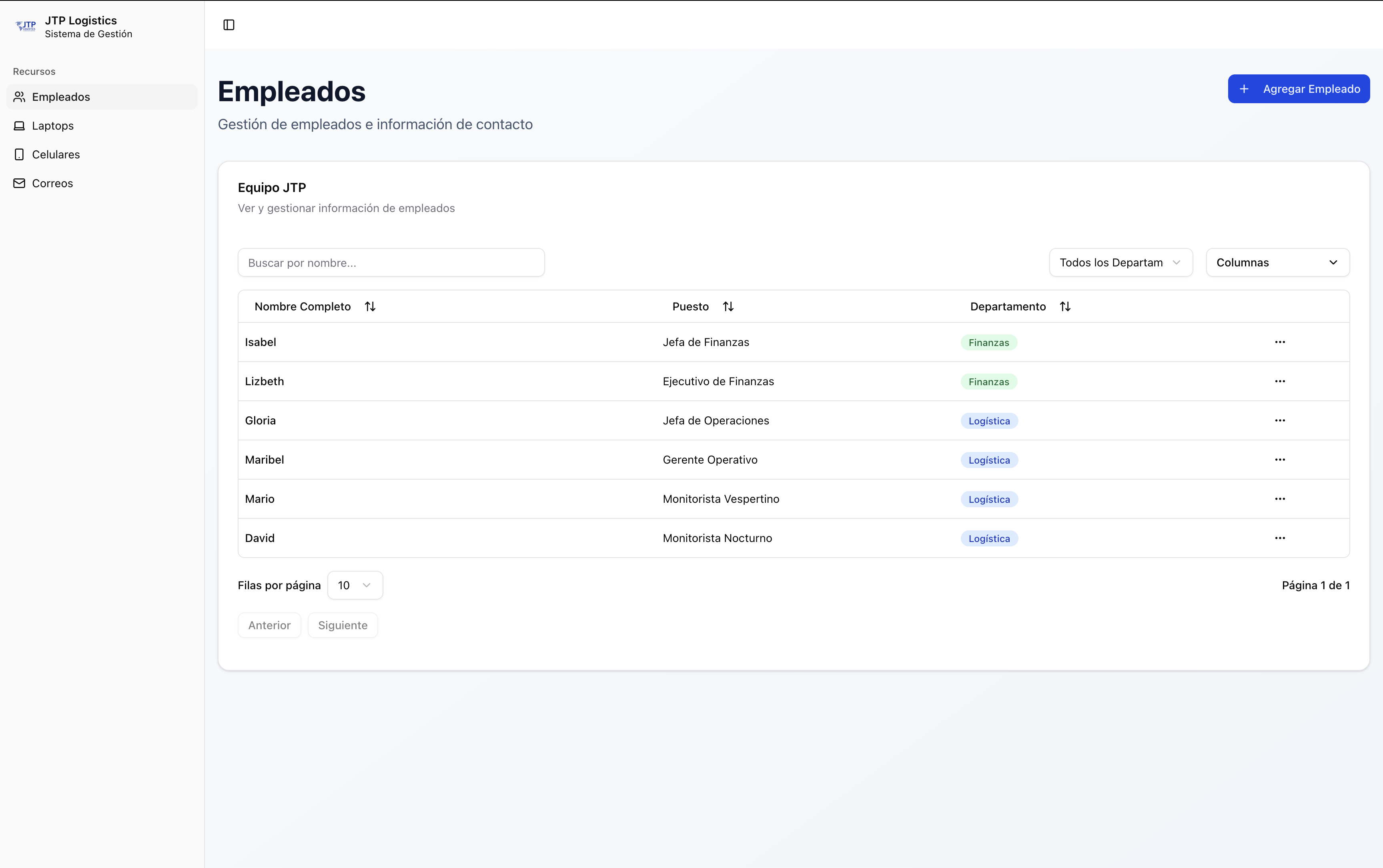 JTP Logistics - Inventario