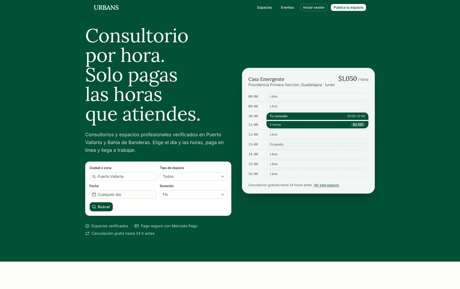 URBANS - Reserva de consultorios por hora